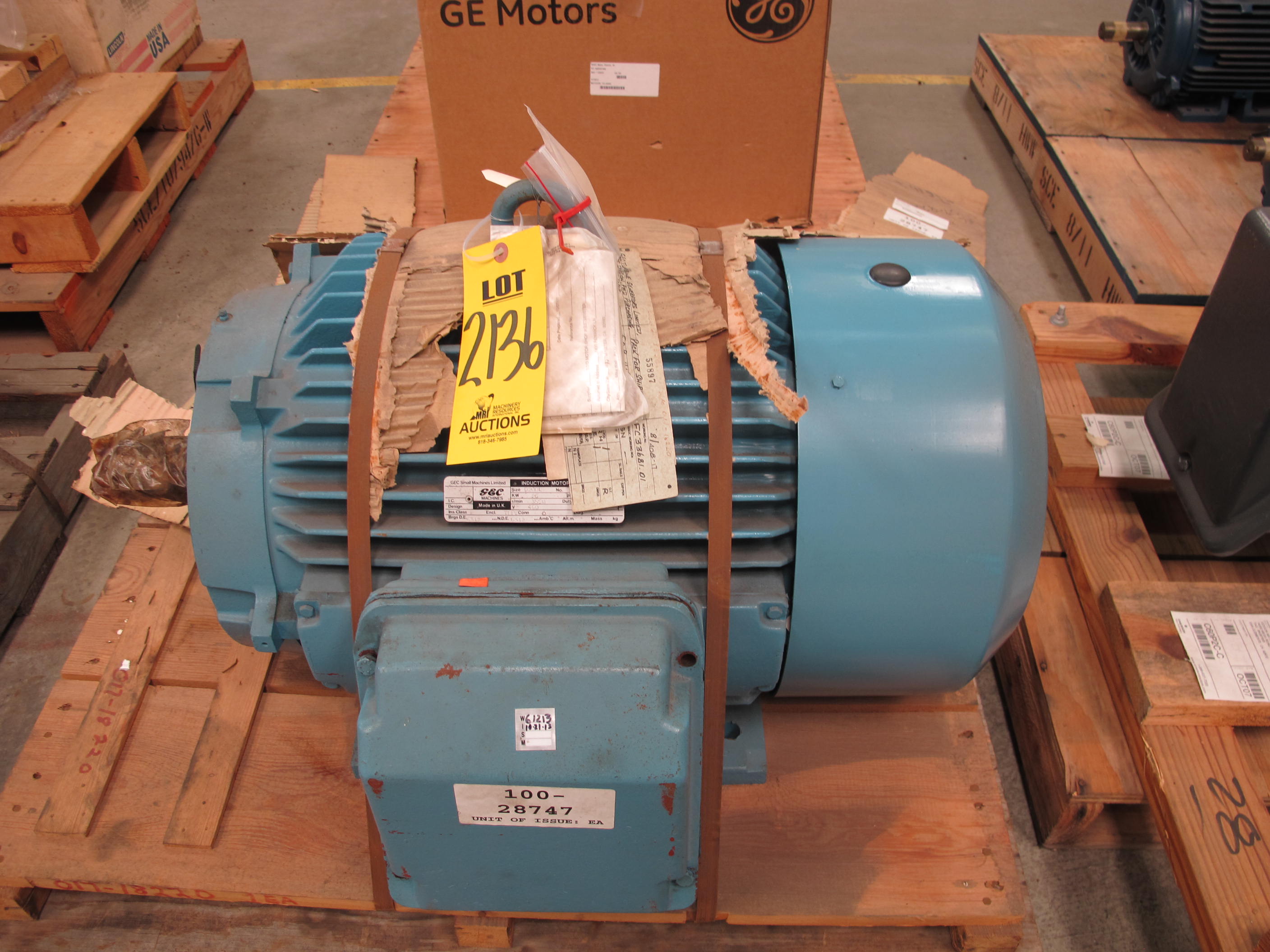 MOTOR, PUMP TYPE, EMERGENCY SPRAY WATER APPLICATION, INDUCTION KIND, 460VAC 3 PHASE 60HZ 45A, 3550 RPM OTHER. D200L FRAME, TEFC ENCLOSURE, CONTINUOUS DUTY, 1.15 SERVICE FACTOR, 2-1/8" DIA SHAFT, WITH SLOT KEY, INSULATION CLASS F, 80 DEGREE C MAXIMUM TEMPERATURE RISE, HORIZONTAL FOOT MOUNTED, PART # FC33681/1 (W-44) LOADING & HANDLING FEE $15-